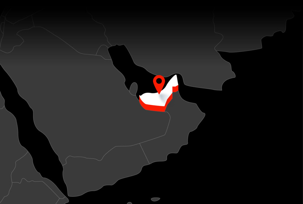 Map showing a marked location with a red pin near a curved coastline.